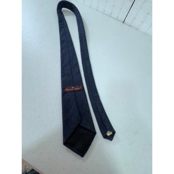 "ETIENNE AIGNER" Vintage Wool Blue Mens Tie 57" Made in USA Old Money Preppy - Picture 6 of 7